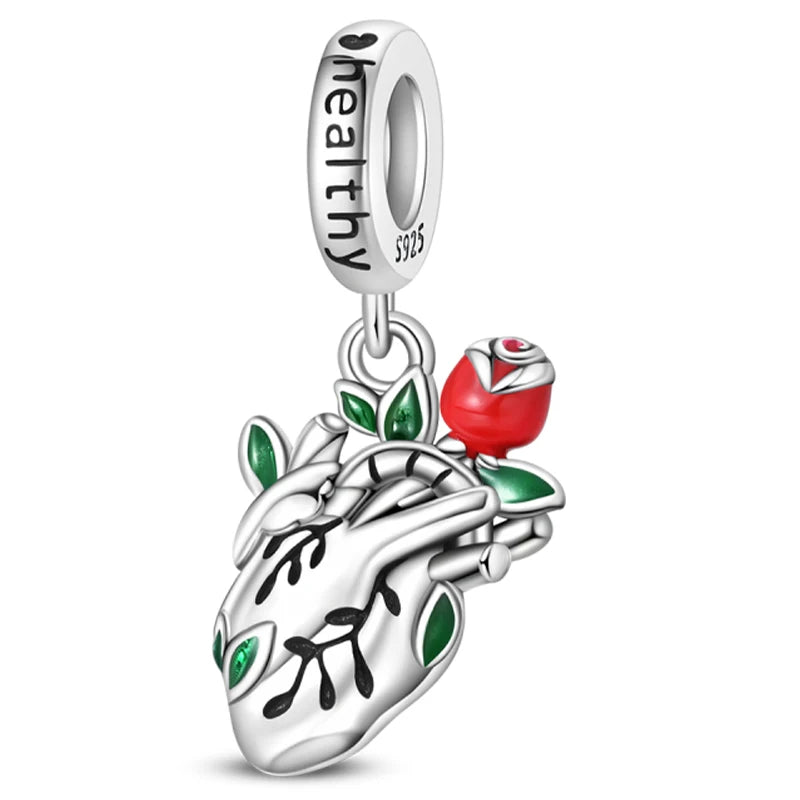 925 Sterling Silver Luminous Lantern Angel Cat Charm