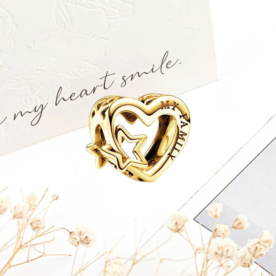 Sparkling Gold Safety Chain Infinity Snake Charm Beads