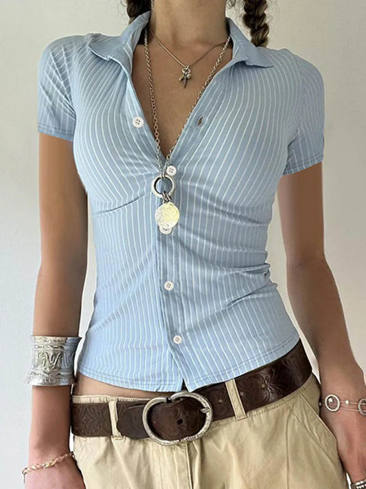 Poplin Cropped Shirt With Pockets Women Long Sleeve