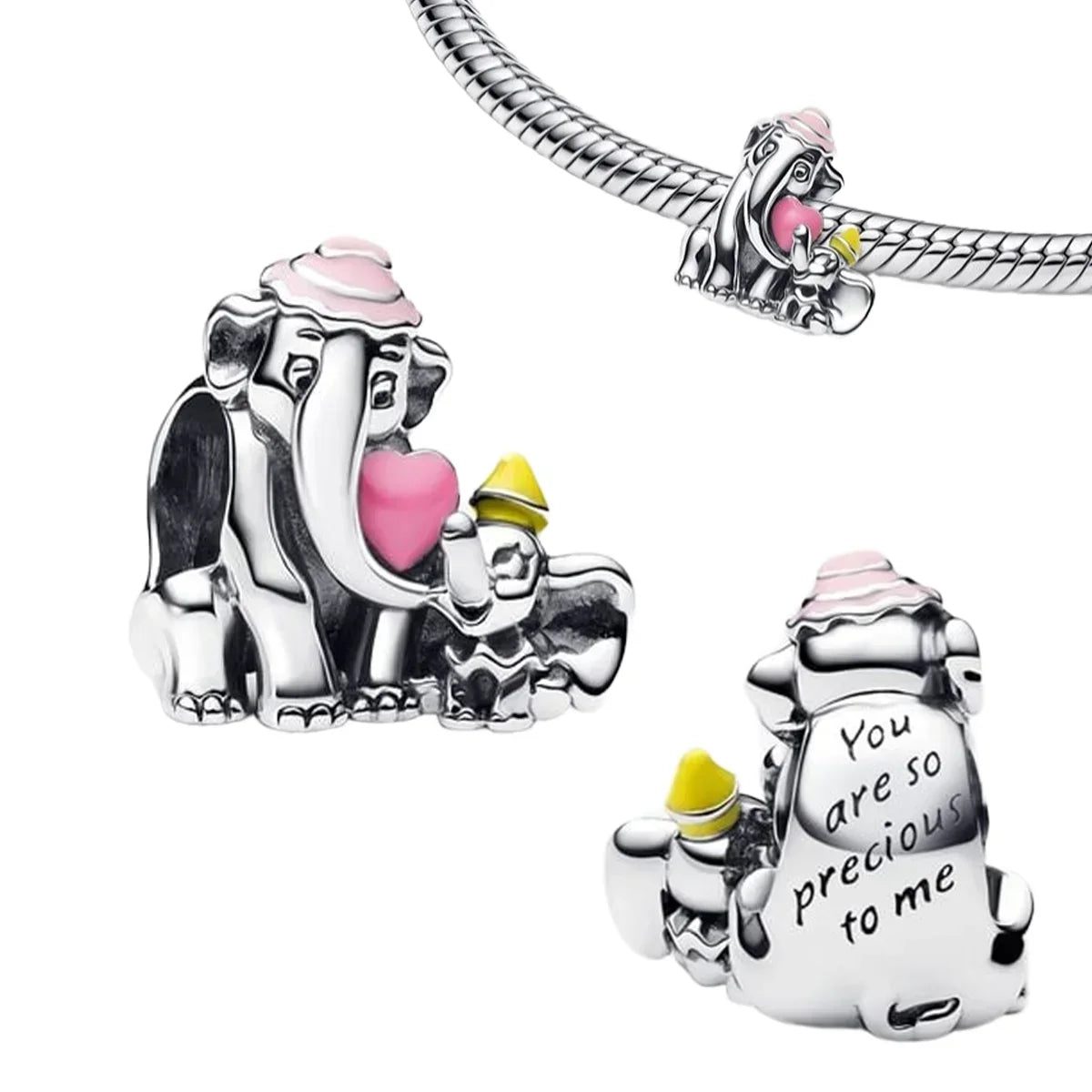925 Sterling Silver Heart Blooming Rose Full Diamond Zircon Charms Pendant Beads for Bracelets and Necklaces