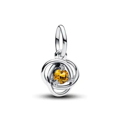 European 925 Sterling Silver Birthstone Pendant Charm Bead for Bracelet and Necklace Jewelry for Women