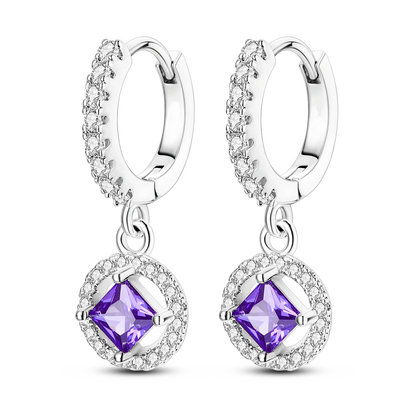 925 Silver Geometric Hoop Earrings for Women with Zircon Moon and Heart Design Fashion Jewelry Gift