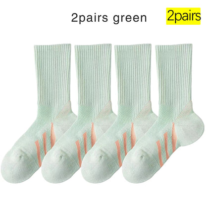Women Mid Calf Arch Support Cushioned Sports Socks For Tennis