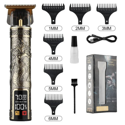 V-Vimika T9 Electric Hair Clipper with LCD Display Stainless Steel Precision Trimmer for Men Fast Charging Wet and Dry Use