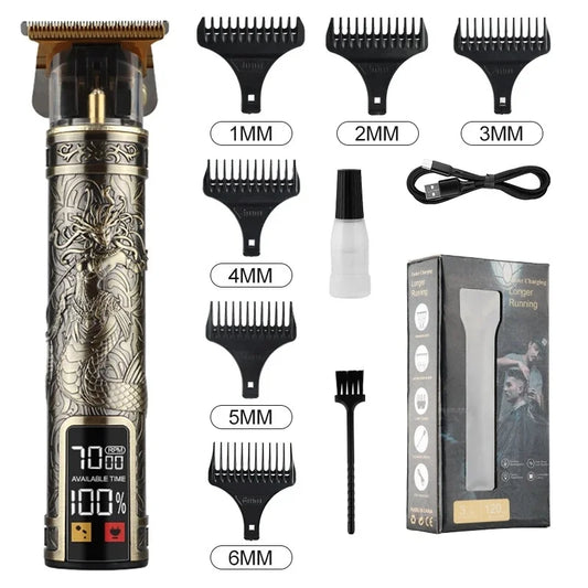V-Vimika T9 Electric Hair Clipper with LCD Display Stainless Steel Precision Trimmer for Men Fast Charging Wet and Dry Use