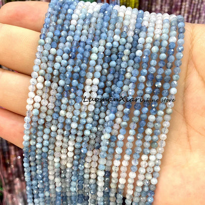Elegant Faceted Aquamarine Beads for DIY Jewelry Making Bracelet Accessories