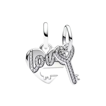 Exquisite 925 Silver Bead Pendant for DIY European Bracelets with Bow Rose Boy and Girl Charms P1854