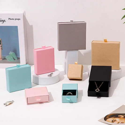 10 Piece Elegant Paper Jewelry Gift Box Set for Rings Earrings Necklaces and Bracelets in Assorted Colors
