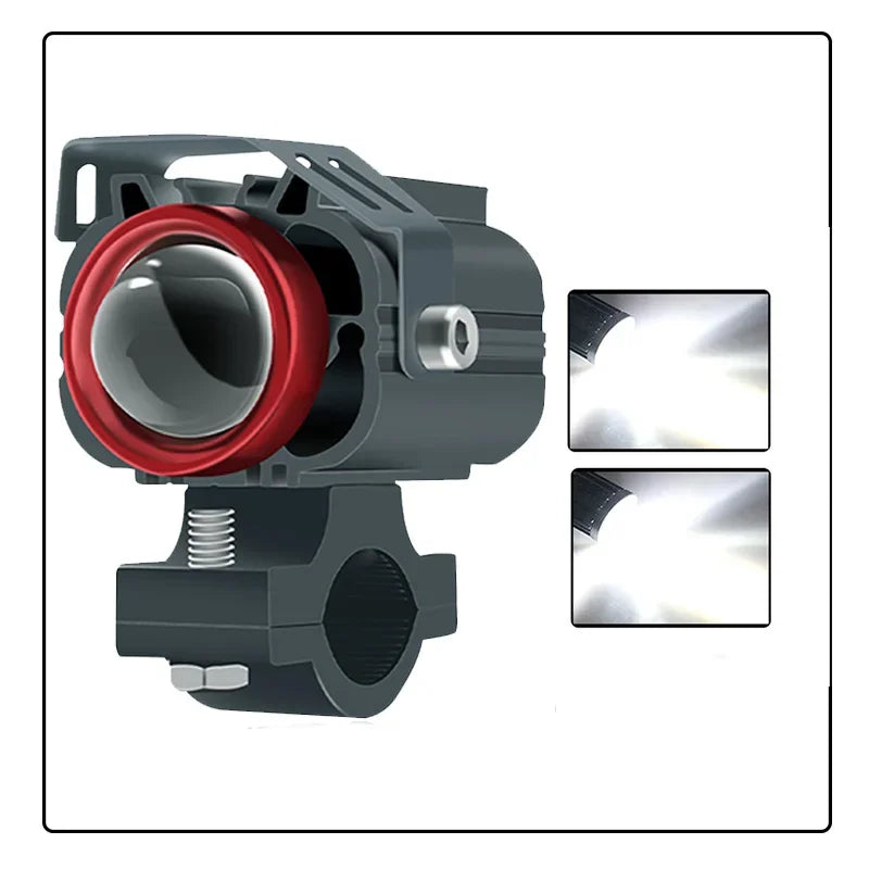Two Tone Motorcycle LED Spotlight White Yellow Dual Beam