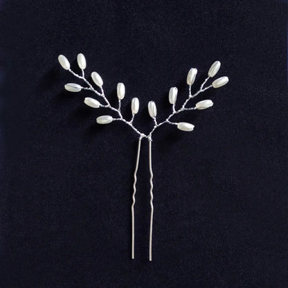 Elegant Bridal Rhinestone Hair Pins with Pearls for Wedding and Party