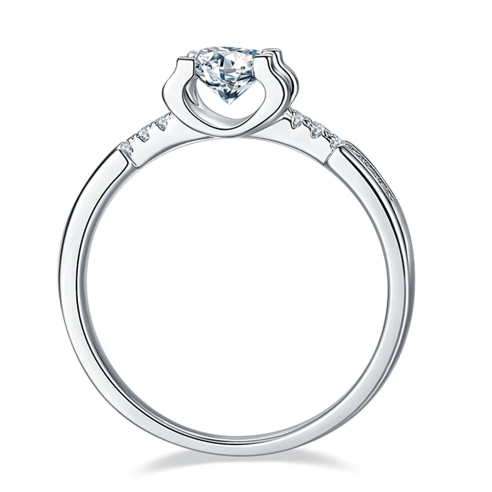 WUIHA Moissanite Diamond 18K Gold Ring for Women Wedding Engagement 925 Sterling Silver Jewelry
