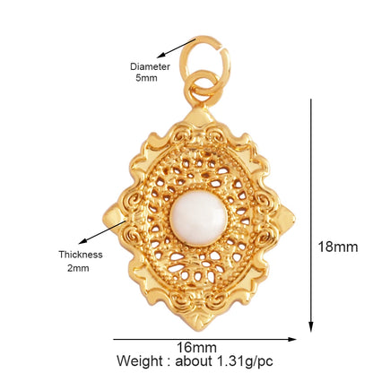 Gold-Plated Celestial Moon Star Charm Pendant with Cubic Zirconia for Jewelry Making