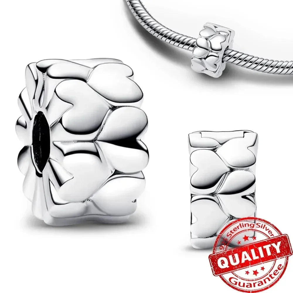 925 Sterling Silver Blue Moon Butterfly Heart Zircon Beads Charms for DIY Necklace and Bracelet Jewelry Gifts for Women