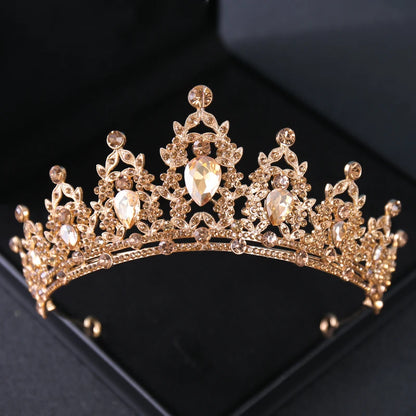 Gold Crystal Bridal Tiara - Top-Rated Rhinestone Headband for Weddings