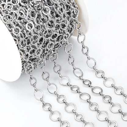 Stainless Steel Circle Link Chain for DIY Jewelry Making Necklace and Bracelet Supplies