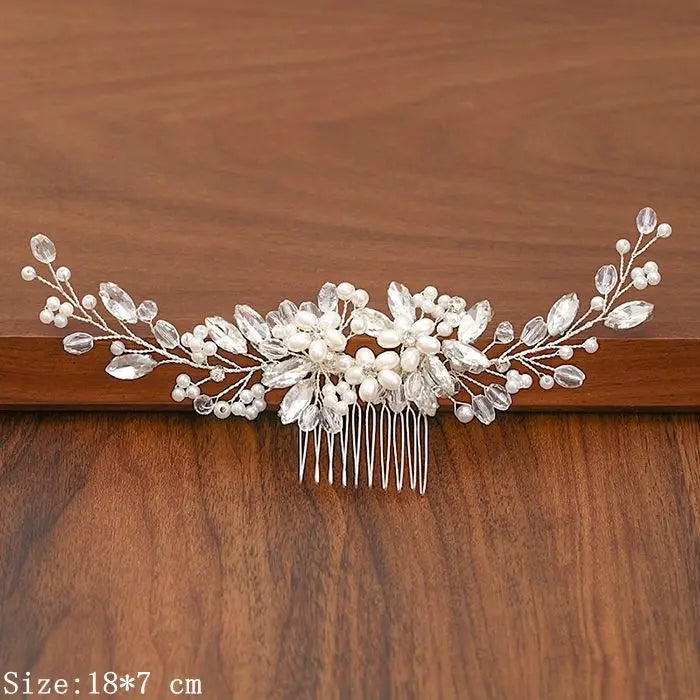 Silver Pearl Rhinestone Bridal Hair Combs - Top-Rated Wedding Hair Accessories for Women Silver 21