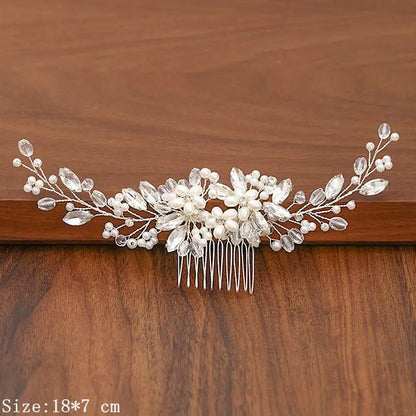 Silver Pearl Rhinestone Bridal Hair Combs - Top-Rated Wedding Hair Accessories for Women Silver 21
