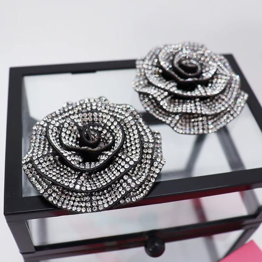 Glass Rhinestone Camellia Flower Applique for Wedding Dresses Bags Shoes Brooches Hair Accessories and Home Decoration DIY