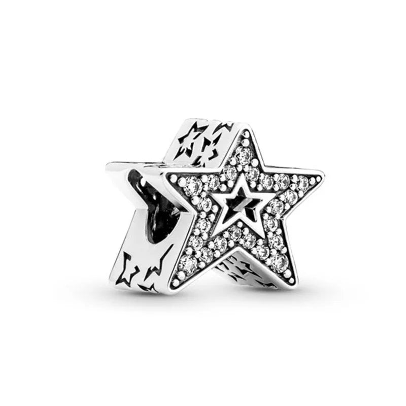 European Zircon Charm Beads 925 Silver Pendant Necklace for Women Gift P860
