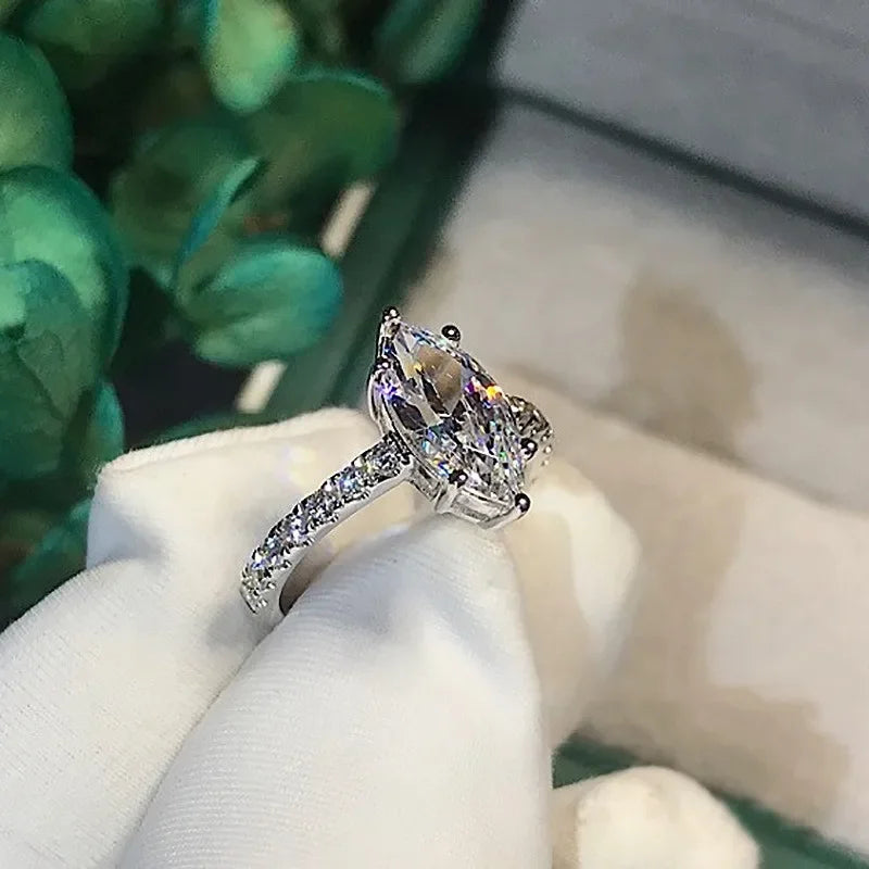 Promise Marquise Cut 3ct Simulated Diamond Engagement Ring in 925 Sterling Silver for Women Elegant Wedding Jewelry Gift style 5