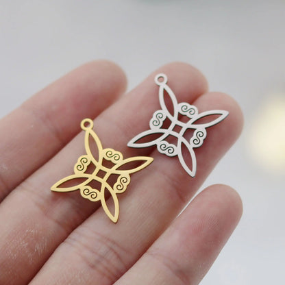 Elegant DIY Amulet Set: Phoenix Bird, Hummingbird, Snake Charms in Stainless Steel for Jewelry Making