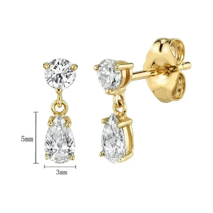 925 Sterling Silver Tiny Stud Earrings Colorful Crystal Luxury Jewelry LN0680-1