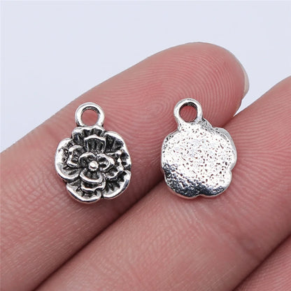 20Pc Antique Silver Sunflower Daisy Charms For Bracelets