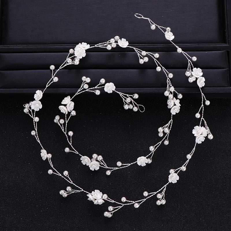 Elegant Pearl Flower Hair Vine for Bridal and Party Glam