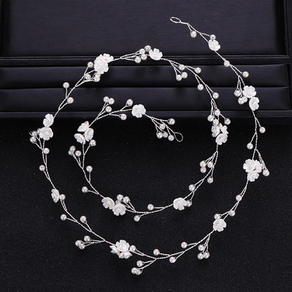 Elegant Pearl Flower Hair Vine for Bridal and Party Glam