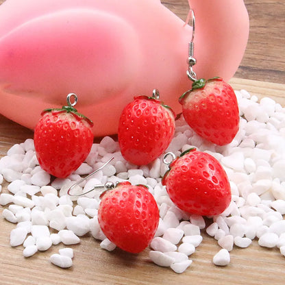 Charming 3D Resin Strawberry Charms for DIY Jewelry Accessories and Cute Gifts