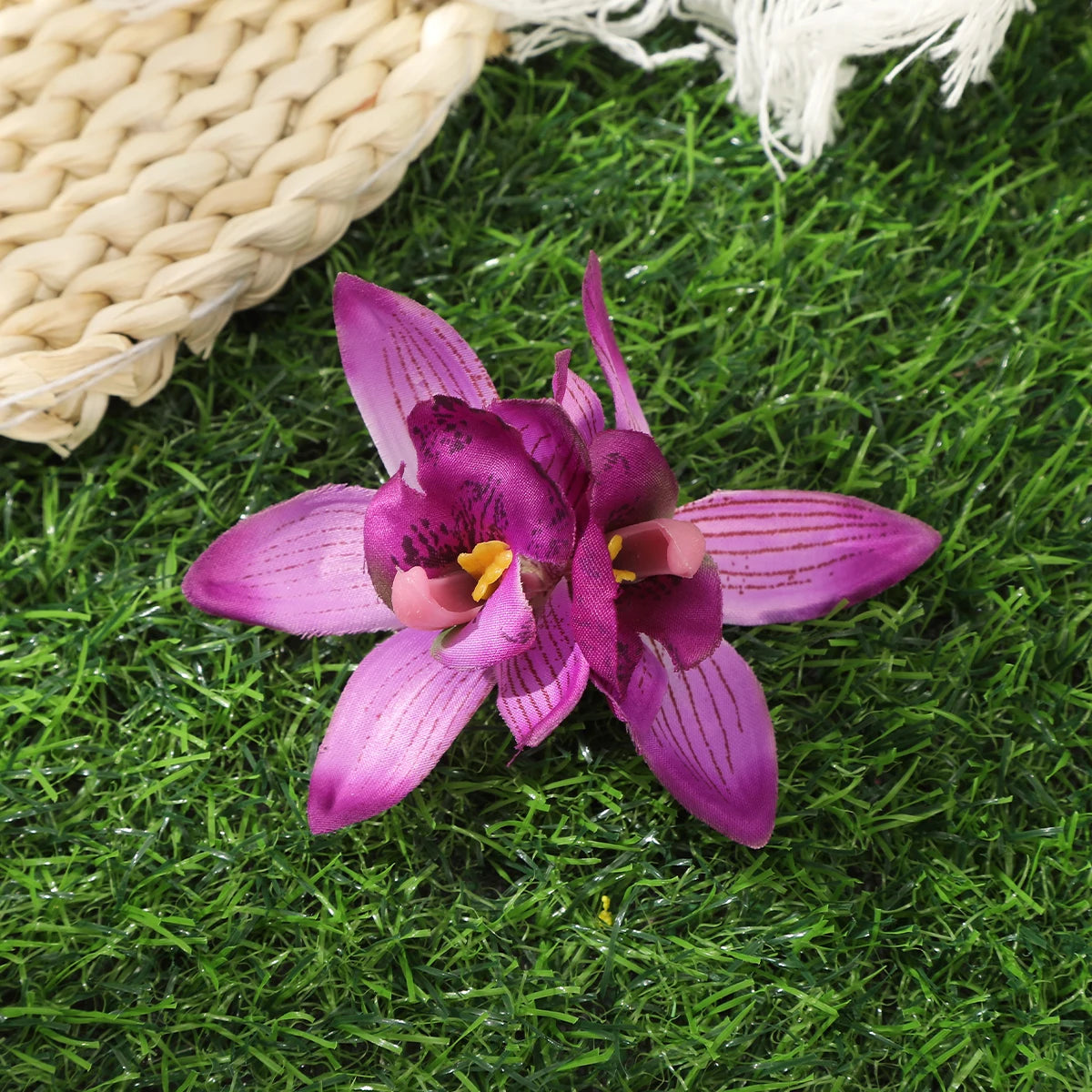 Bohemian Orchid Flower Hair Clips for Women Bridal Beach Wedding Hair Accessories