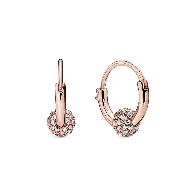 Spring Blue Flower Stud Earrings 925 Sterling Silver Zircon Jewelry for Women P1204