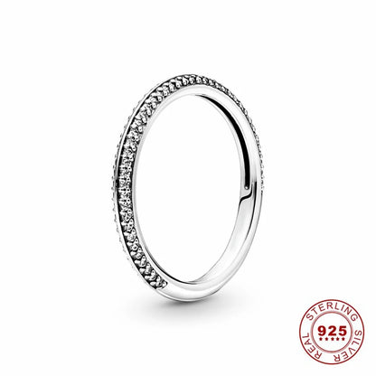 Hot Sale Original 925 Sterling Silver Tiara Heart Sparkling Wedding Ring for Women with Crystals PAR301