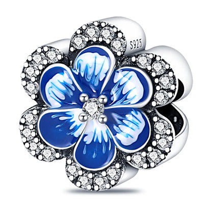 925 Sterling Silver Charm Beads for Women Bracelet - Four-Leaf Clover and Sunflower Design B1701lan