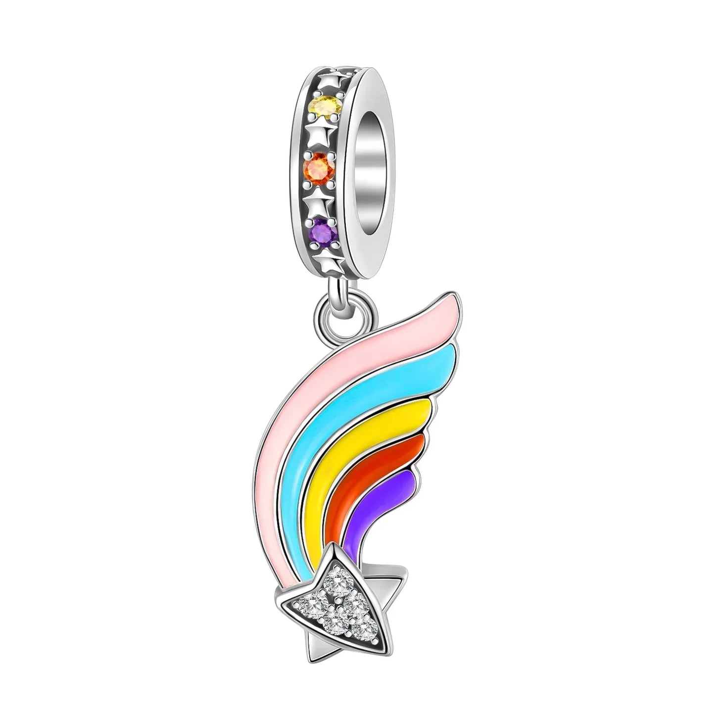 Sparkling Birthstone Heart Charm 925 Sterling Silver Pendant Bead for Mom DIY Jewelry Gift