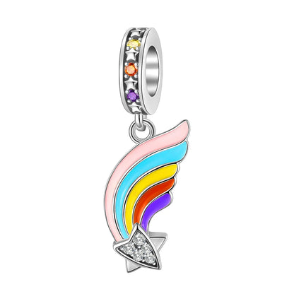 Sparkling Birthstone Heart Charm 925 Sterling Silver Pendant Bead for Mom DIY Jewelry Gift