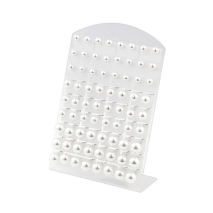 36 Pairs Set White Round Imitation Pearl Stud Earrings with Stainless Steel Backs in 6 8 10mm Beads for Women