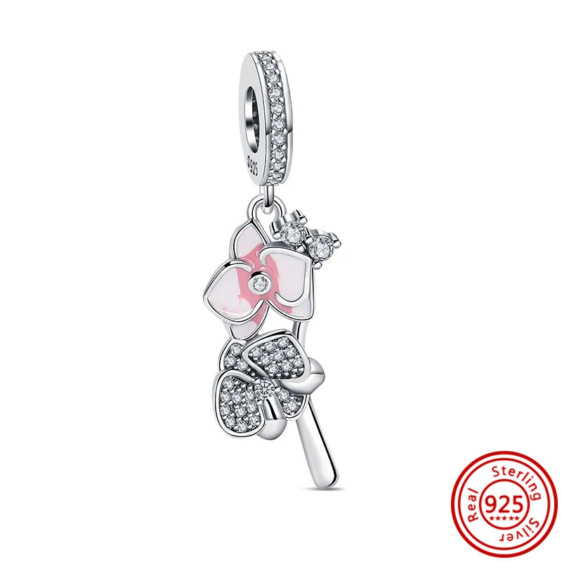 925 Silver Lucky Crown Butterfly Heart Family Tree Beads