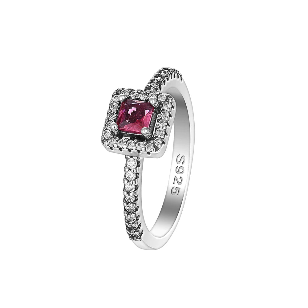 Elegant 2024 Silver Heart Charm Ring with Zircon for Women P2353