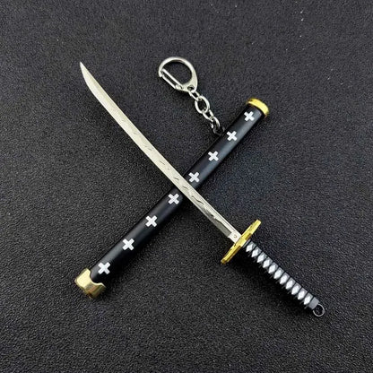 Mini Zoro Samurai Sword Keychain Top Rated Anime Accessory for Cosplay and Gifts K769-black-white