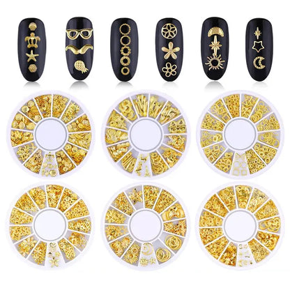 Resin Filling Metal Rivet Moon Stars Nail Art Decorations Mixed Beach Ocean Style Jewelry DIY Charms