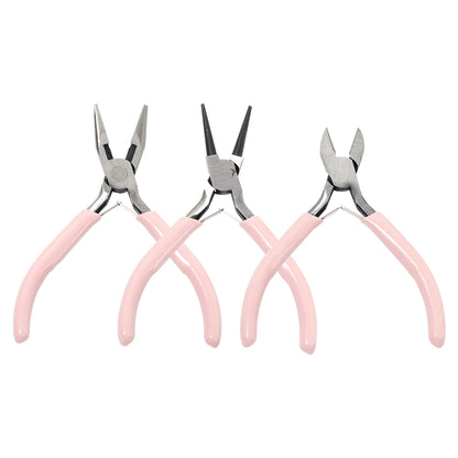 Versatile 3-Color Metal Pliers Kit for Jewelry Making and DIY Crafting