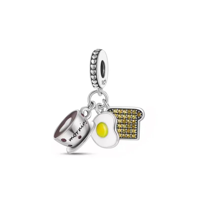Lucky Leaf Dangle Bead Bracelet 925 Sterling Silver Plated DIY Jewelry Spacer B3602