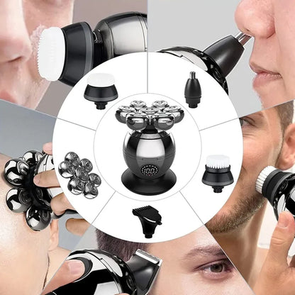 Pro Wet Dry Electric Shaver For Men Rechargeable Beard Trimmer With LCD Display Fast Charging And Floating Head Function