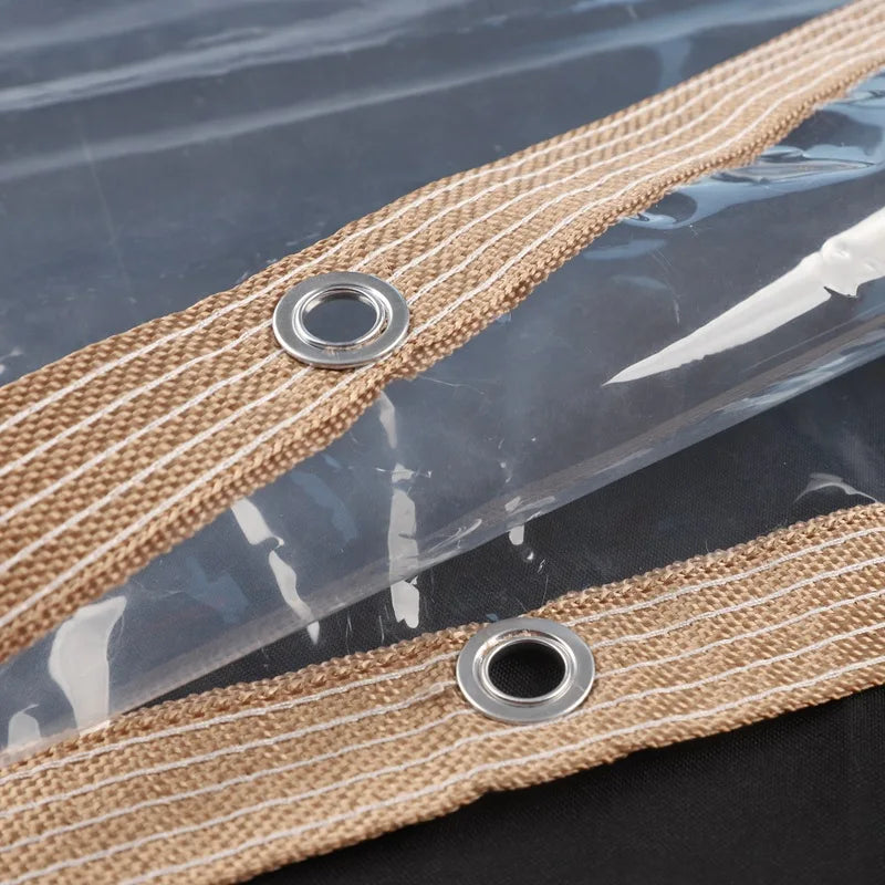 Clear Outdoor Tarpaulin Pergola Curtain Transparent PEVA Rainproof Window Film for Home Weather Protection