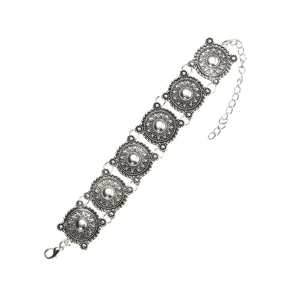 Vintage Fashion Choker Necklace And Bracelet Set For Women