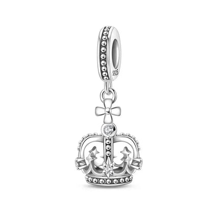 925 Sterling Silver Mermaid Angel Crown Charm Set with Zircon Beads Ring Earrings and Bracelet Jewelry Collection 2025