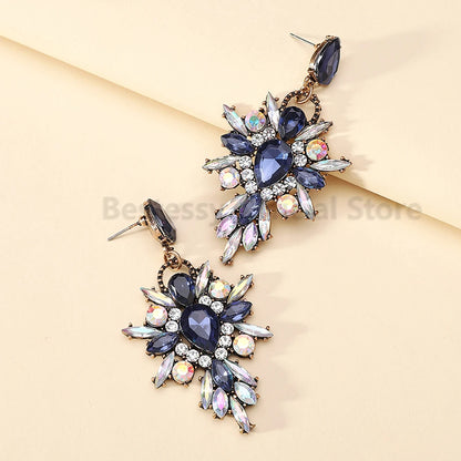 Elegant Rhinestone Drop Earrings for Women - Luxury Chandelier Design for Weddings and Parties