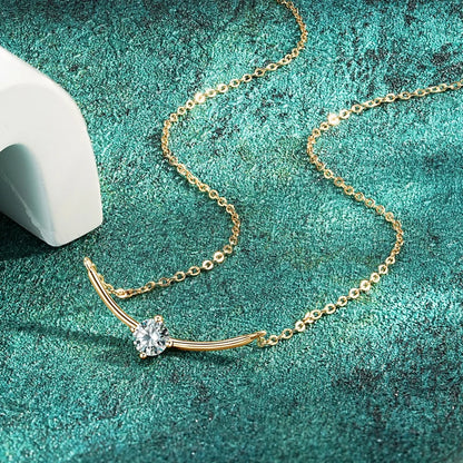 Lnngy Minimalist 925 Sterling Silver Moissanite Choker Necklace for Women