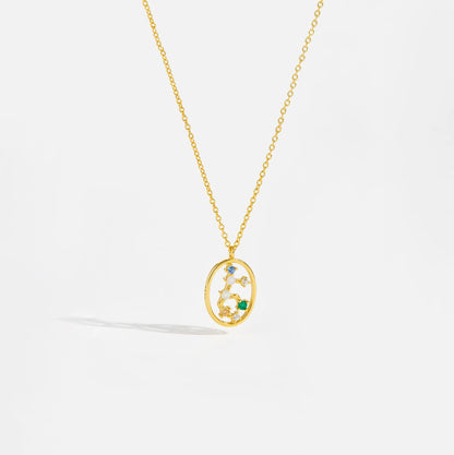 Vewant Women's 925 Sterling Silver Gold Constellation Pendant Necklace with Snake Chain